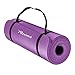 REEHUT 1/2-Inch Extra Thick High Density NBR Exercise Yoga Mat for Pilates, Fitness & Workout w/Carrying Strap (Purple)