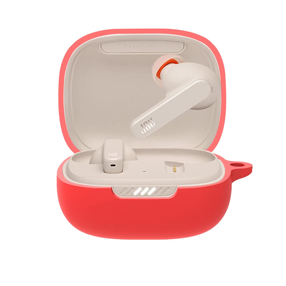 GIOPUEY Cilicone Case for JBL Live Pro+ TWS, Ultra-thin soft Cover, Slim-Fit,Anti-Fall,Not Easy to Dirty, JBL Live Pro+ TWS Case, JBL Live Pro+ TWS Cover - Red