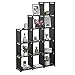 SONGMICS 12-Cube Storage Shelf, Bookcase, Closet Organizer, in Living Room, Kid’s Room, for Toys, Daily Necessities, 41.3 x 11.8 x 55.1 Inches, Includes Rubber Mallet, Black ULSN12BK