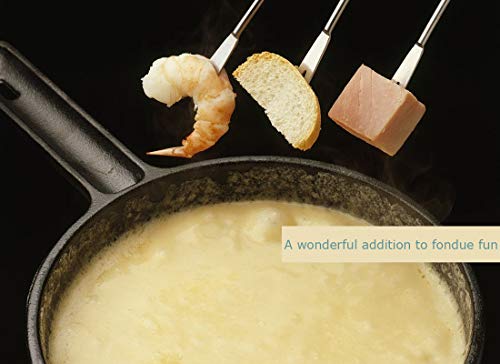 Stainless Steel Fondue Forks for Cheese Fondue, Color Coding Marshmallows Meat Strawberries Chocolate Forks, Set of 12, 9.25"
