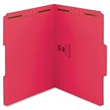 Smead Fastener File Folder, 2 Fasteners, Reinforced 1/3-Cut Tab, Letter Size, Red, 50 per Box (12740)