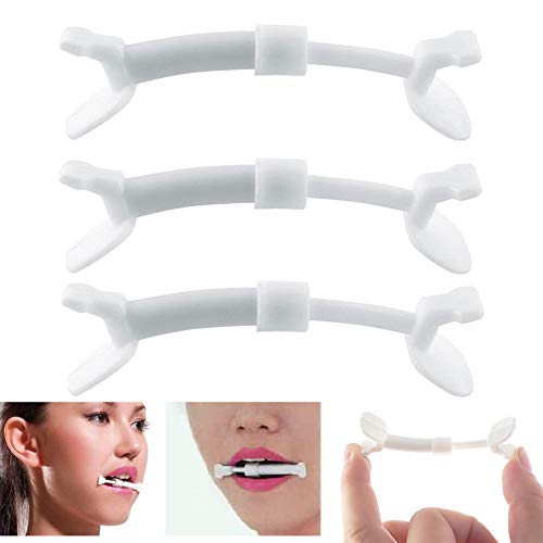 3 Pcs Slim Mouth Exercise Pieces for Face Lift, Facial Fitness Exercise and Toning Kit, Jaw Line Exercise Angel Lift Mouth Piece Facial Muscle Toner Machine with Nose Shaper Clip for Face Slimmer