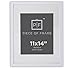 Golden State Art, 11x14 Photo Frame for 8x10 Pictures, with Ivory Color Mat & Real Glass, White