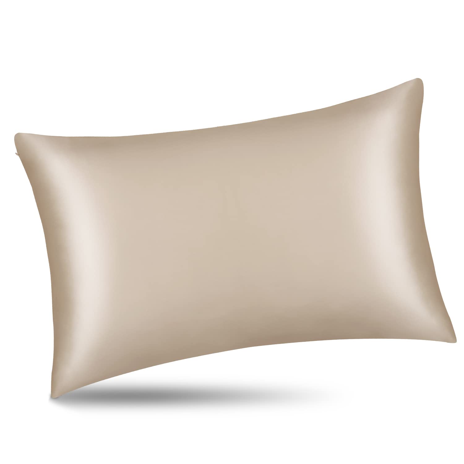 ALASKA BEAR 100% 19 Momme Mulberry Silk Pillowcase, 50x75 cm, Both Sides Silk, 600 Thread Count, Hypoallergenic Pillow Cover for Skin Health with Hidden Zipper (1, Champagne Gold) — image 1