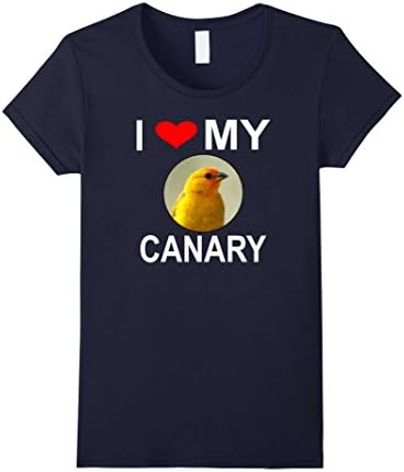 Womens I Love My Canary Bird Funny Cute T-Shirt Tee Large Navy