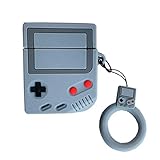 AirPods Case Game Boy Shape,AirPods Accessories Kits Funny 3D Cute Cartoon Silicone AirPods Cover Case for Apple Airpods 2 &1 Cool Fun Girls Teens Boys Men Gray