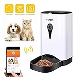Automatic Cat Dog Pet Smart Feeder - App Control Pet Food Dispenser with WiFi Camera Video 4.5L Large Capacity Distribution Alarms Portion Control Voice Recording Timer Programmable