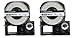 2PK Onirii Compatible Epson Labelworks Label Tape Cartridge LW-300 LW-400 LW-500 LW-600 LC-3WBN9(LK-3WBN) Black On White Label Maker Tape Refill Cartridge 9mmx26.2ft