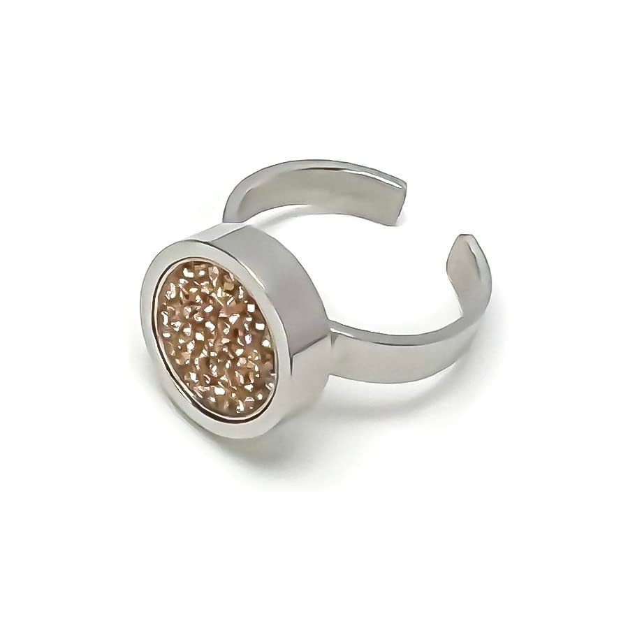 Orli Jewellery Crystal Creations Statement Ring | Champagne | Stainless Steel