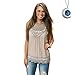 Yoyorule Women Summer Lace Sleeveless Blouse Tank Tops Shirt + Gift Khaki