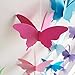 YCT 3D butterfly decorative garland -110 inch long, a set of 2. (Pink)