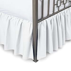 Amazon.com: Harmony Lane Ruffled Bed Skirt with Split ...