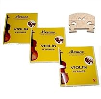 3 Sets Merano STV100 1/2 Size Violin String + Bridge
