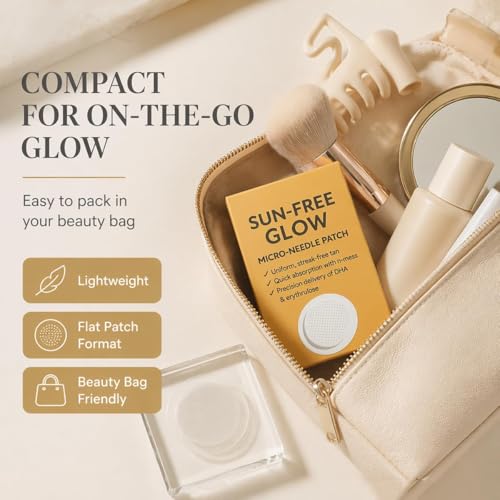 Sun-Free Glow Micro-Needle Tanning Patches, 2026 New Glow Tanning Patches, 4 Box Patches, Self Tan Patches for Natural-Looking Colour, Streak-Free Finish, Gentle Home Tanning Use