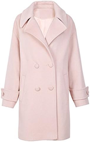 MAGUBA Winter New Women's Pink Woolen Coat In The Long Double Breasted Woolen Jacket