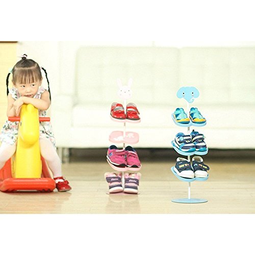 LUCKSTAR Shoes Rack,Cartoon Pattern Stand Shoes Rack for Kid Storage Organizer Shoes Stand Shelf for Kid and Children (Elephant)