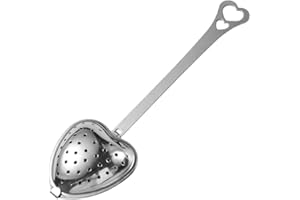 Heart Tea Infuser for Loose Leaf Tea Steeper, Long Grip Tea Filter with Secure Clasp, Stainless Steel Heart Shaped Tea Infuse