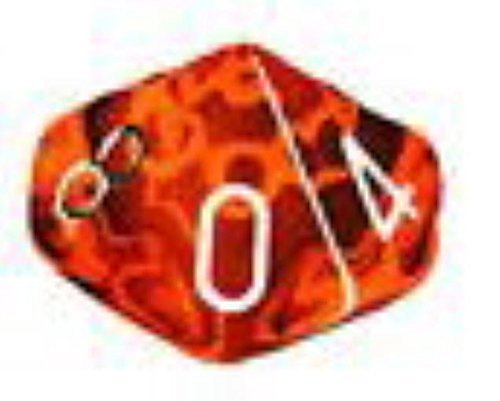 Chessex Dice Sets: Orange with White Translucent - Ten Sided Die d10 Set (10)