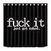 LB Fuck IT Get Naked Shower Curtain Funny Black and White Shower Curtains for Bathroom with Hooks 72x72 inch Waterproof Polyester Fabric primary