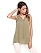 Zeagoo Women's Semi-Sheer V Neck Summer Button Chiffon Sleeveless Blouse Office Tank Top