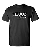HODOR - thrones show funny tv stark song - Mens Cotton T-Shirt, L, Black