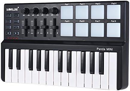 Worlde Panda MIDI Keyboard 25 Keys Mini Piano Keyboard Music Midi Keyboard Controller USB Pad Drum MIDI Controller