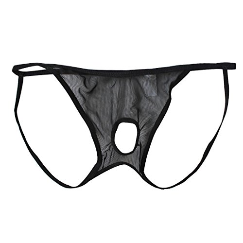 FEESHOW Men's Mesh Jock Strap Open Front Underwear Bikini Briefs