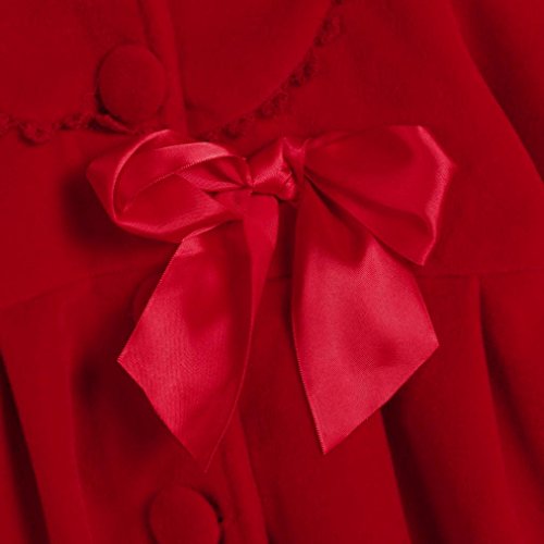 Tronet Baby Girls Coats Infant Toddler Kids Autumn Winter Cloak Jacket Overcoat Outfits for 1-6 Years Old (100(Aged 1-2 Years), Red) - Thumbnail 3