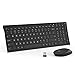 iClever GK03 Wireless Keyboard and Mouse Combo - 2.4G Portable Wireless Keyboard Mouse, Rechargeable Ergonomic Design Full Size Slim Thin Stable Connection for Windows 7/8/10, Mac OS