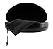 LARGE SUNGLASSES CASE - 2 Pieces Glasses Case Holder - Eyeglass Case Hard Shell - Soft Sunglasses Pouch with Large sunglass holder with Pouch & Cloth (AS113+CT8 Black-1)