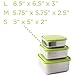 U-Konserve - Square Leak-Resistant Nesting Trio, Stainless Steel, All Nest Inside One Another for Little Storage Space, Ideal for Lunches, Picnics and Travel, Dishwasher Safe (Set of 3)