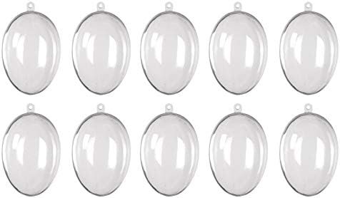 Doolland Lot De 10 œufs A Remplir En Plastique Transparent Pour Faire Soi Meme Des œufs De Paques Pour Remplir Des Fleurs Artificielles Des Bonbons Des Boules De Chocolat Clear 10cm Amazon Fr