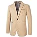 Men's Slim Fit Casual One Button Blazer Jacket (1416 Khaki, L)
