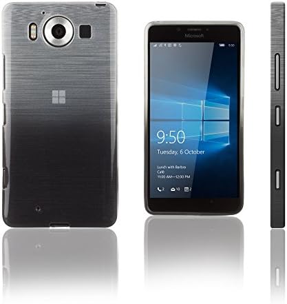 Xcessor Transition Flexible TPU Case with Gradient Silk Thread Texture for Microsoft Lumia 950 - Transparent/Grey