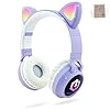 PowerLocus-Wireless-Bluetooth-Headphones-for-Kids-Kid-Headphone-Over-Ear-with-LED-Lights-Foldable-Headphones-with-MicrophoneVolume-LimitedWireless-and-Wired-Headphone-for-PhonesTabletsPCLaptops PowerLocus Headphones for Kids, Wireless Bluetooth Headphones Over-Ear with Cat Ears LED Lights, Foldable with…
