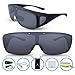 BLUPOND Wrap Around Oversized Anti Glare Sunglasses Fit Over Prescription Glasses - KNIGHT VISOR