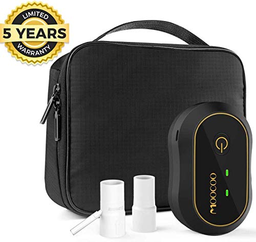 CPAP Cleaner and Sanitizer, Moocoo 2020 Newest Portable Rechargeable Ozone CPAP Cleaning Machine Bundle Includes T Adapter, Sealed Bag and Heated Hose adapters
