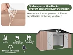 Aoxun 12'x10' Outdoor Metal Storage Shed with