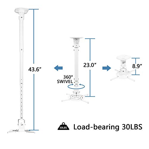 DYNAVISTA Full Motion Universal Ceiling Projector Mount Bracket with