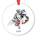 DIGIBUDDHA Cute Schnauzer Christmas Ornament Dog Lover Gift Ceramic Keepsake Present Whiskered Miniature Schnauzer Shelter Rescue Family Adopted Pooch 3