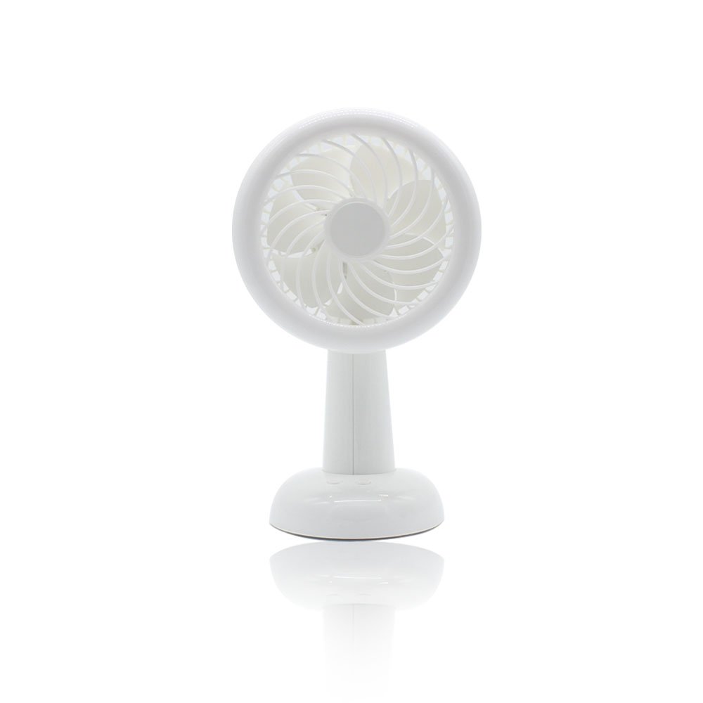 Disifen Desk Fan, Rechargeable USB Fan, 2 Speed Mini Personal Desktop Fan for Home Office Library Outdoor.(White)