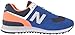 New Balance Men's 574 V2 Pebbled Sport Sneaker, Team Royal/Dark Mango, 8