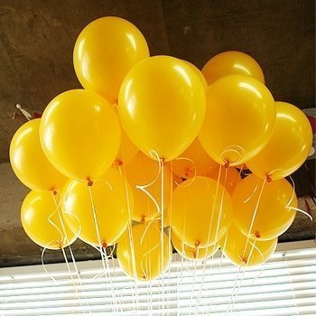 AnnoDeel 100 pcs 10" Latex Yellow Balloons, Pure Pearl Helium Wedding Decorations Birthday Party Decorations