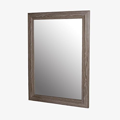 24" Reuben Transitional Solid Wood Framed Bathroom Mirror in Aged Oak - 603124-E34