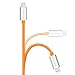 Lightning Cable, 2 Pack 6.6 Ft Long iPhone 6 Charger, F-color Braided Apple MFi Certified 8 Pin Lightning Cable for iPhone 8 6S 6 Plus 5 5S 5C, iPad Air 2 Mini 4, iPad Pro, iPod Touch 5 Orange