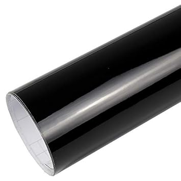 TipTopCarbon Autofolie Glanz Hochglanz Schwarz 152cm breit BLASENFREI mit Luftkanäle 3D Flex Folie Auto