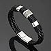 LIU JUN Men's Bracelet Zinc Alloy Charm Couple Bracelet Black Brown Leather Distance Bracelet for Women Jewelry Gifts Large Size 8.5 Inch (Brown)