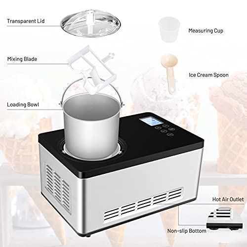 COSTWAY Ice Cream Maker, 2.1Quart Automatic Countertop Ice Cream