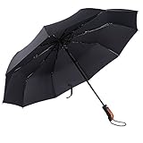 Windproof Travel Umbrella 10 Ribs Unbreakable Auto Open Close Waterproof Stormproof Canopy Rustproof Automatic Folding Compact Portable Rain Umbrellas for Men and Women