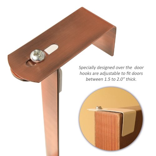 Adjustable Width Over the Door Bronze Metal Clothing Rack / 10 Dual